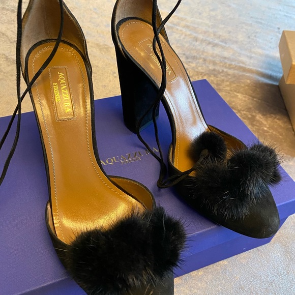 Black leather and suede 'Wild Russian' pumps from Aquazzura size 39.5 / 9/9.5 - Picture 3 of 5